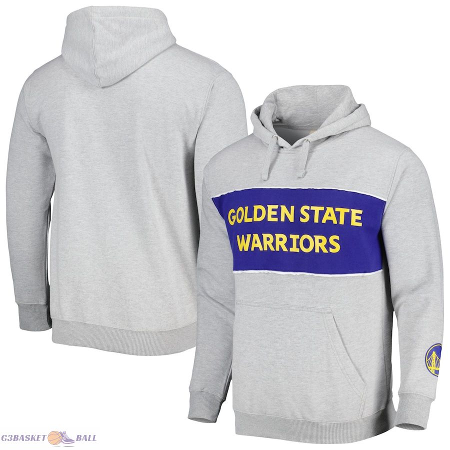 Men's Golden State Warriors Fanatics Heather Gray Wordmark French Terry Pullover Hoodie