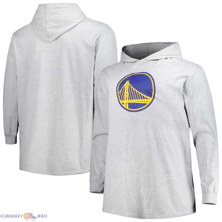 Men's Golden State Warriors Fanatics Heather Gray Big & Tall Pullover Hoodie