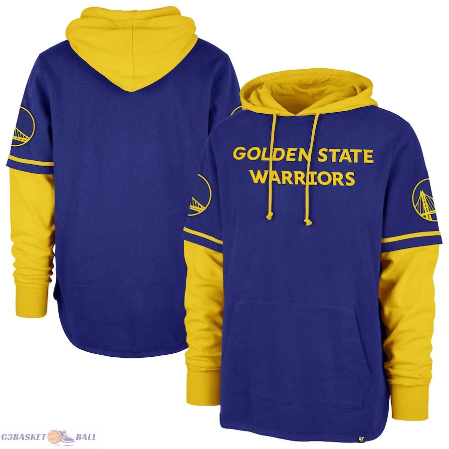 Men's Golden State Warriors '47 Royal Trifecta Shortstop Pullover Hoodie