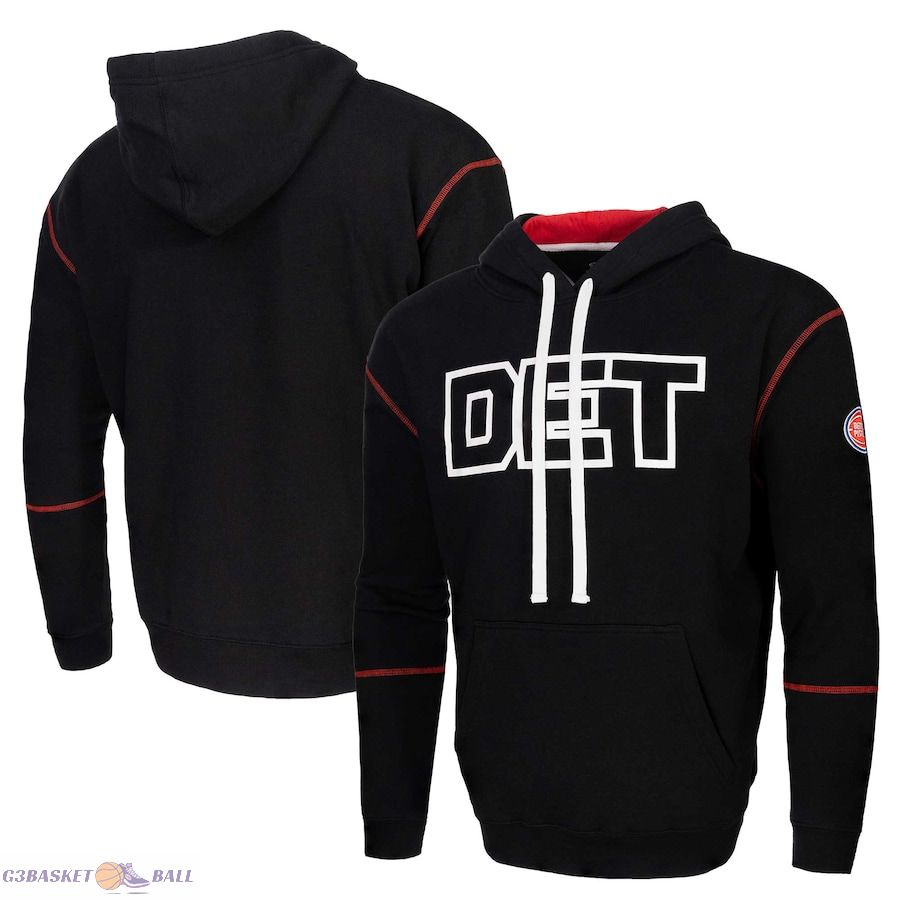 Unisex Stadium Essentials Detroit Pistons Black Monument Pullover Hoodie