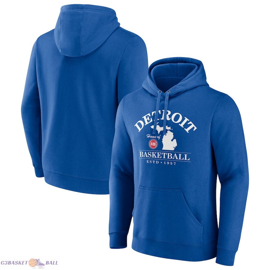 Men's Detroit Pistons Royal Tip-Off Pullover Hoodie