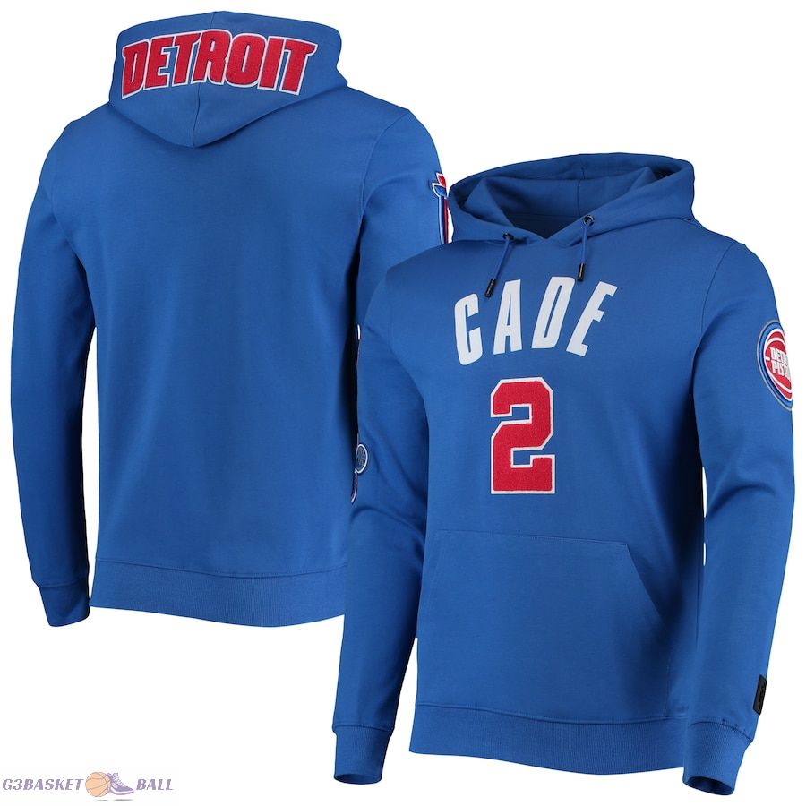 Men's Detroit Pistons Cade Cunningham Pro Standard Blue Team Player Pullover Hoodie