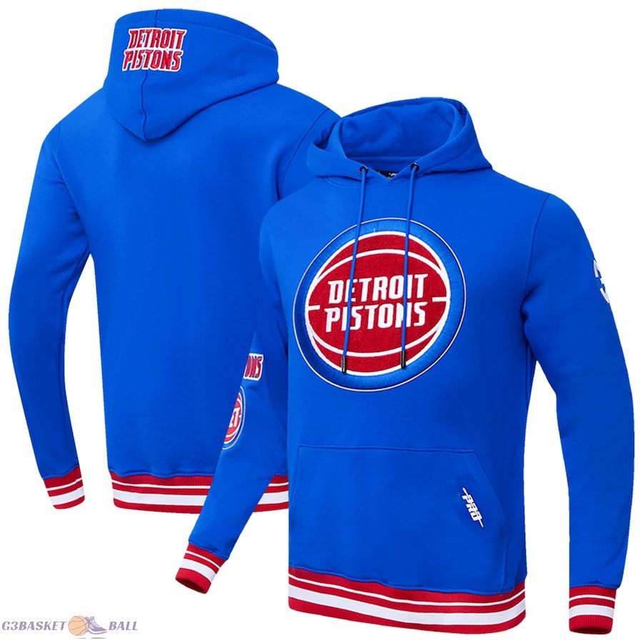 Men's Detroit Pistons Pro Standard Blue Retro Classic Pullover Hoodie