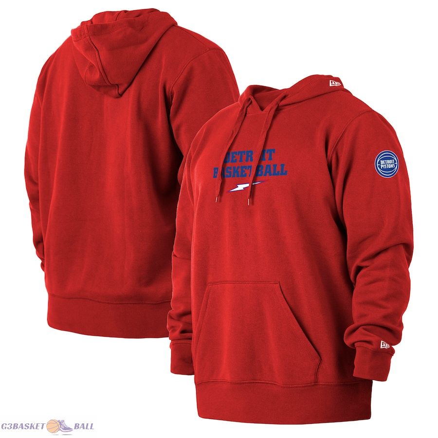 Men's Detroit Pistons New Era Red 2021/22 City Edition Big & Tall Pullover Hoodie