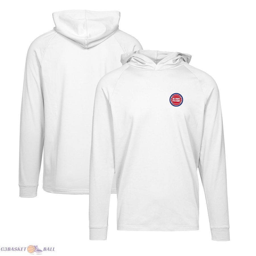 Men's Detroit Pistons Levelwear White Dimension Insignia Pullover Hoodie