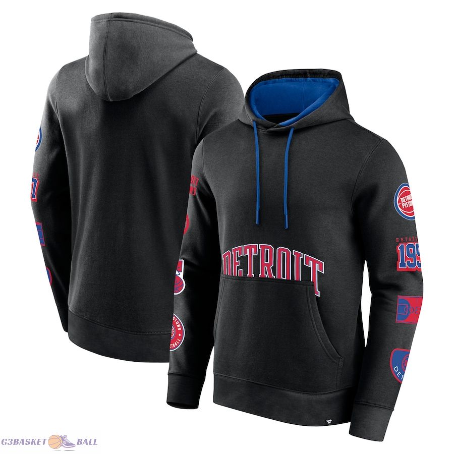 Men's Detroit Pistons Fanatics Black Home Court Pullover Hoodie