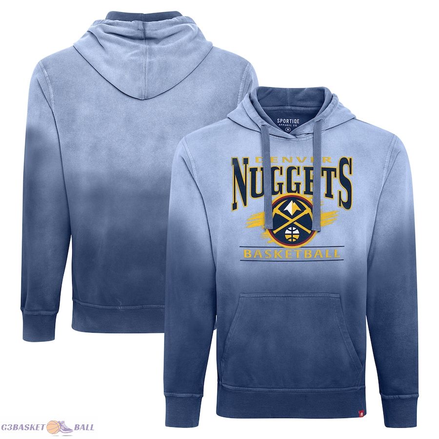 Unisex Denver Nuggets Sportiqe Blue Blake Sun-Fade Pullover Hoodie