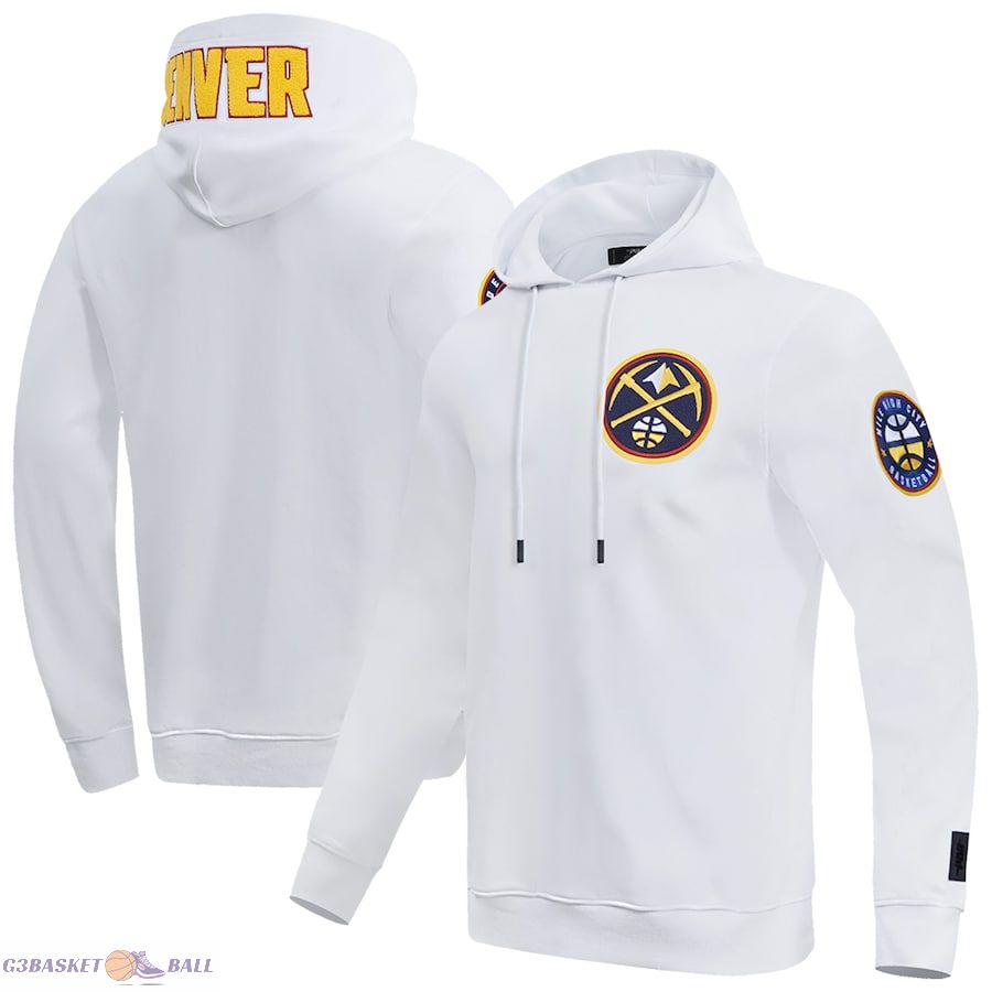 Men's Denver Nuggets Pro Standard White Classic Pullover Hoodie