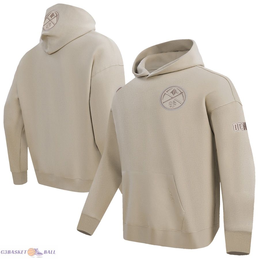 Men's Denver Nuggets Pro Standard Tan Neutral Dropped Shoulder Fleece Pullover Hoodie