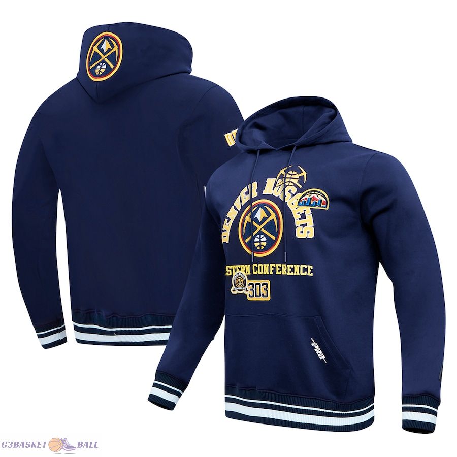 Men's Denver Nuggets Pro Standard Navy Area Code Pullover Hoodie