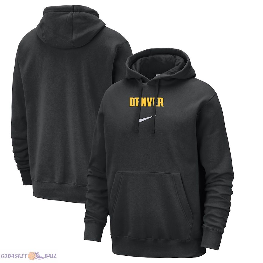 Men's Denver Nuggets Nike Black 2023/24 City Edition Essential Club Pullover Hoodie