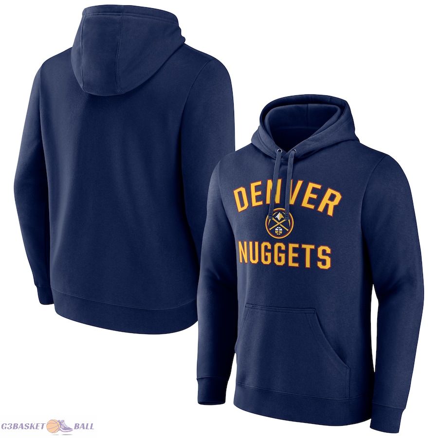 Men's Denver Nuggets Navy Victory Arch Pullover Hoodie