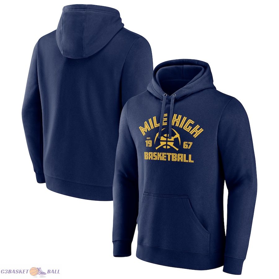 Men's Denver Nuggets Navy Tip-Off Pullover Hoodie