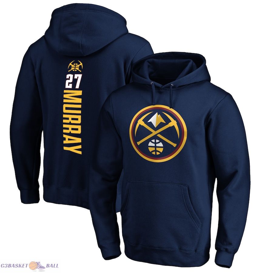 Men's Denver Nuggets Navy Playmaker Name & Number Pullover Hoodie