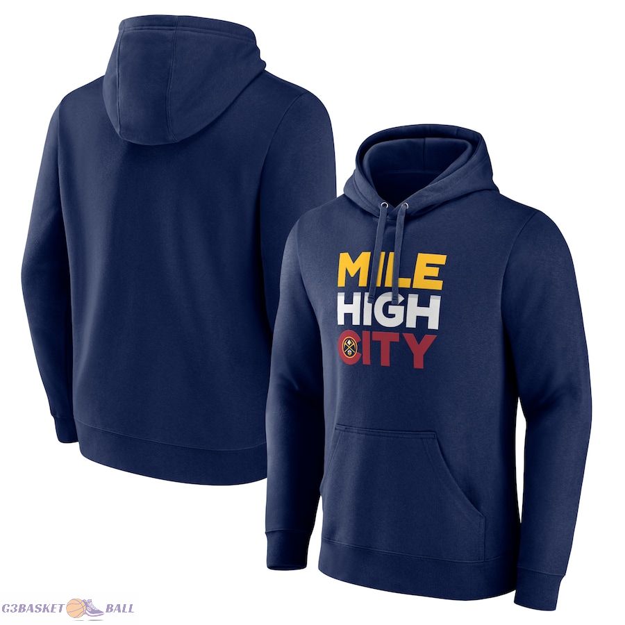 Men's Denver Nuggets Navy Pick & Roll Coverage Pullover Hoodie