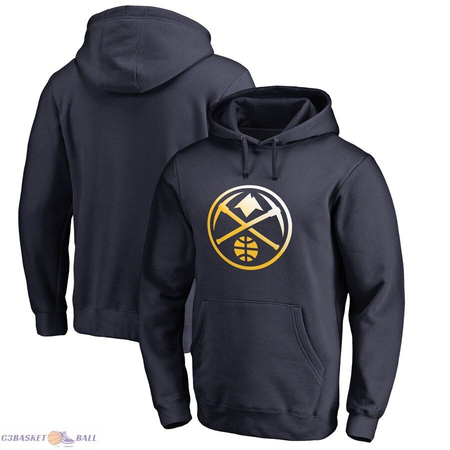 Men's Denver Nuggets Navy Gradient Logo Pullover Hoodie