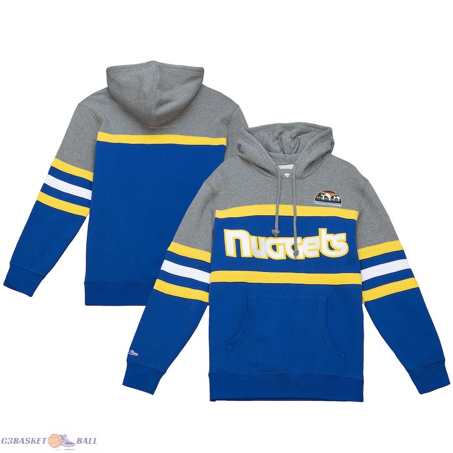 Men's Denver Nuggets Mitchell & Ness Royal Head Coach Pullover Hoodie