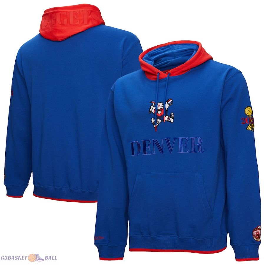 Men's Denver Nuggets Mitchell & Ness Royal Hardwood Classics Team OG 3.0 Pullover Hoodie