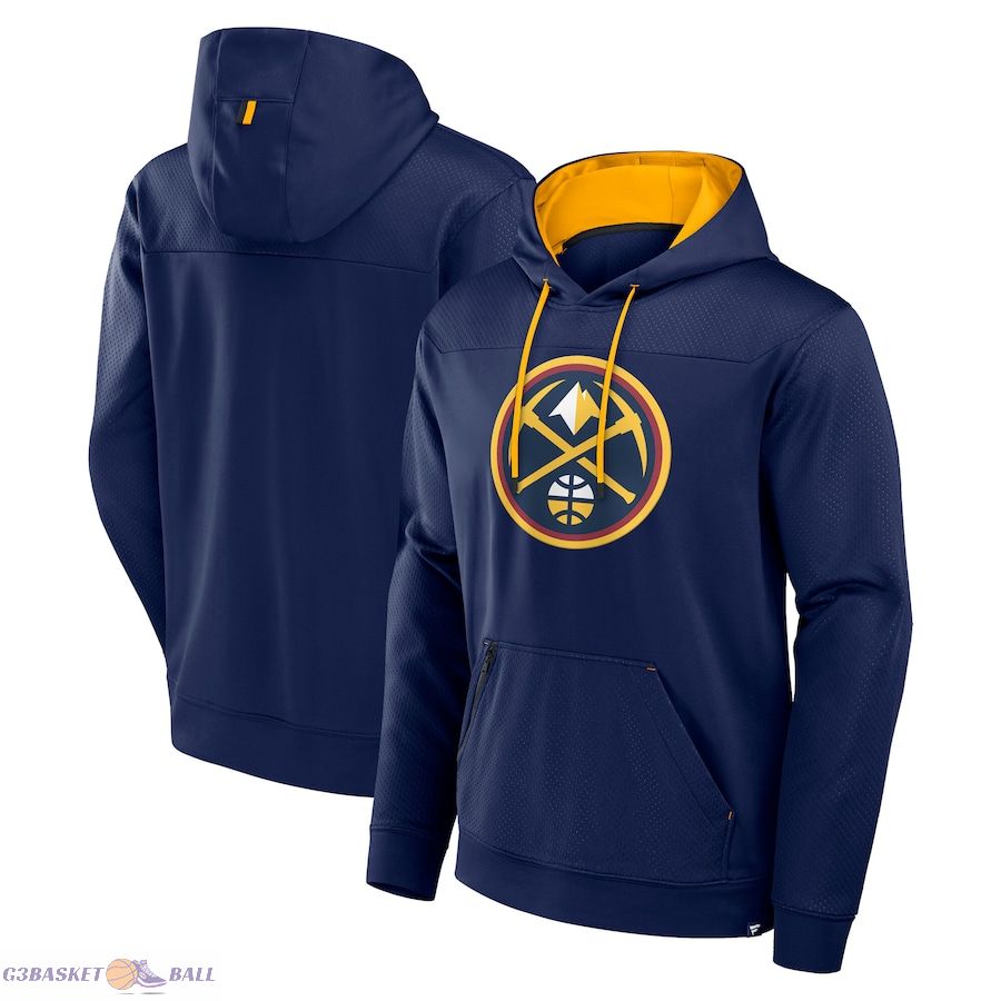 Men's Denver Nuggets Fanatics Navy Reserve Defender Pullover Hoodie