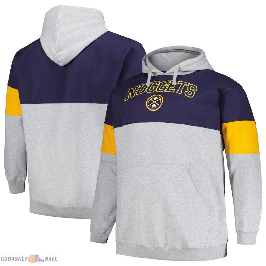 Men's Denver Nuggets Fanatics Navy/Gold Big & Tall Pullover Hoodie