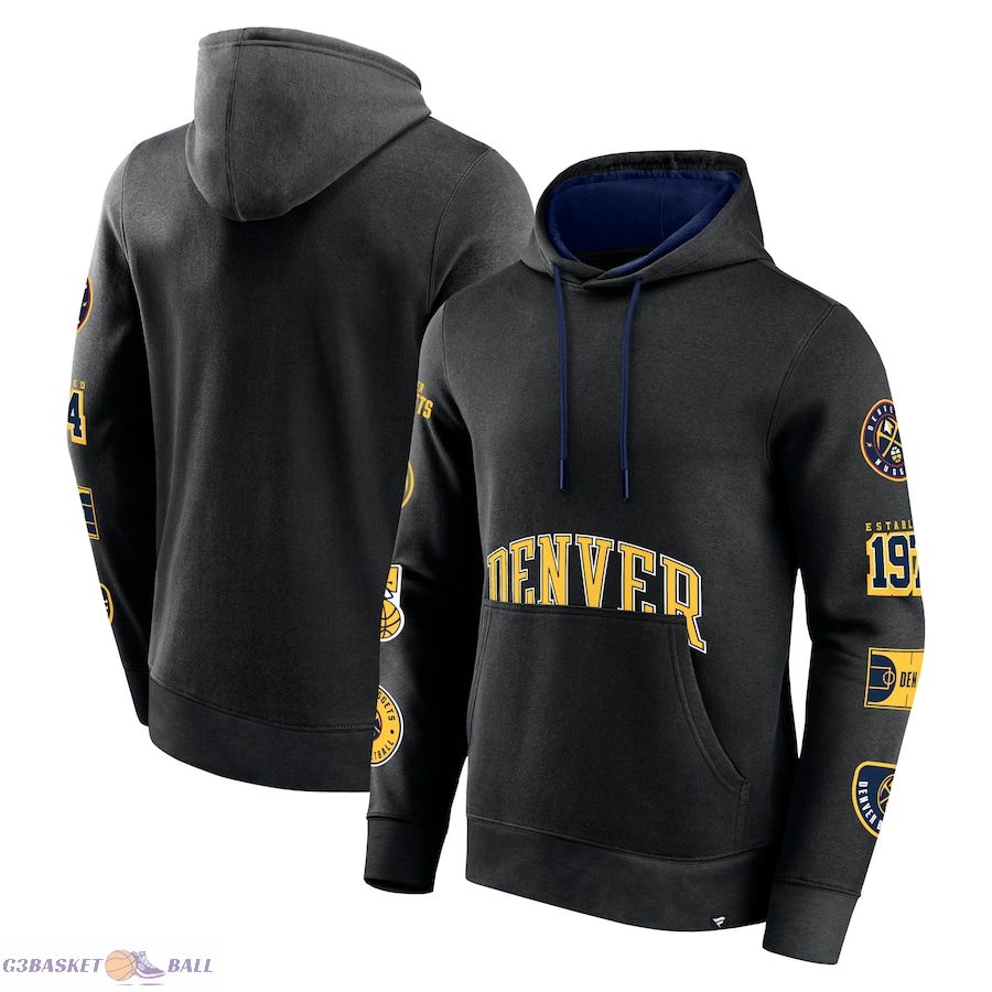 Men's Denver Nuggets Fanatics Black Home Court Pullover Hoodie