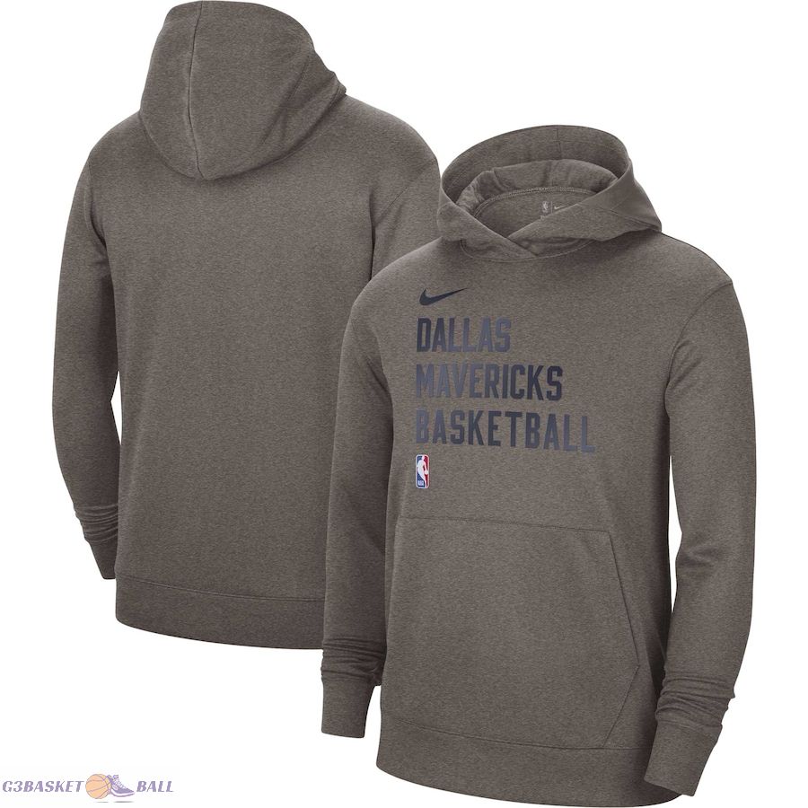 Unisex Dallas Mavericks Nike Gray 2023/24 Performance Spotlight On-Court Practice Pullover Hoodie