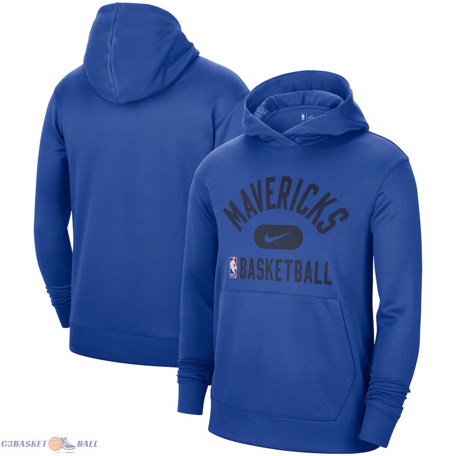 Men's Dallas Mavericks Nike Blue 2021-2022 Spotlight On Court Performance Practice Pullover Hoodie