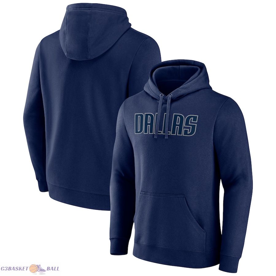 Men's Dallas Mavericks Navy Wordmark Team Pullover Hoodie