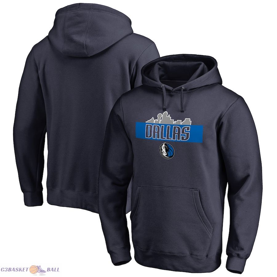 Men's Dallas Mavericks Navy Hometown Collection Skyline Pullover Hoodie