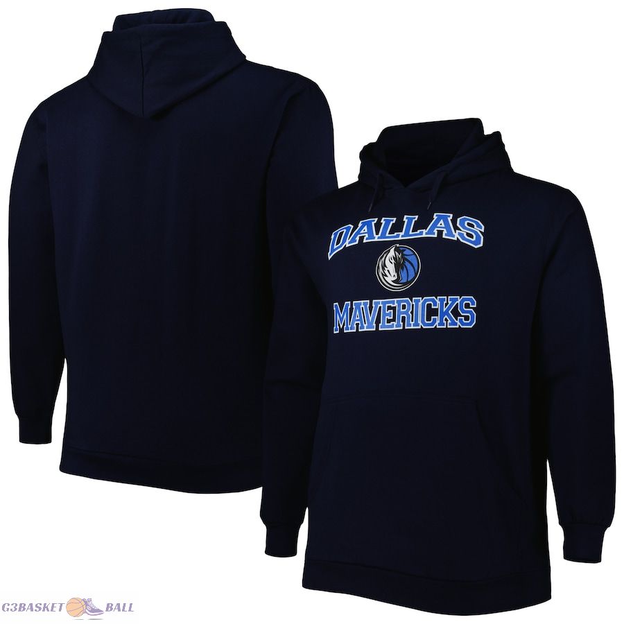 Men's Dallas Mavericks Navy Big & Tall Heart & Soul Pullover Hoodie