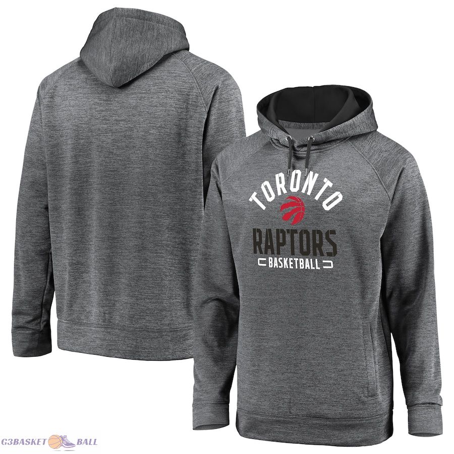 Men's Toronto Raptors Fanatics Gray Big & Tall Battle Charged Raglan Pullover Hoodie