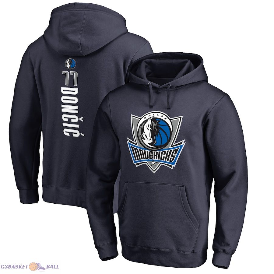 Men's Dallas Mavericks Luka Doncic Navy Backer Pullover Hoodie