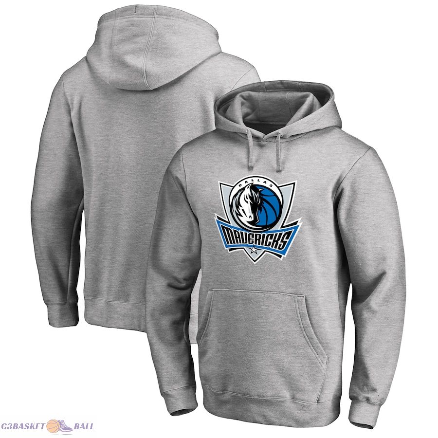 Men's Dallas Mavericks Heather Gray Primary Logo Pullover Hoodie