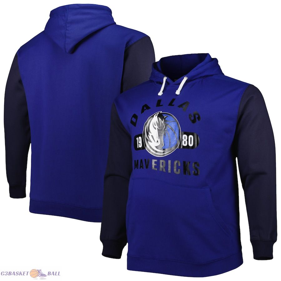 Men's Dallas Mavericks Fanatics Blue/Navy Big & Tall Bold Attack Pullover Hoodie