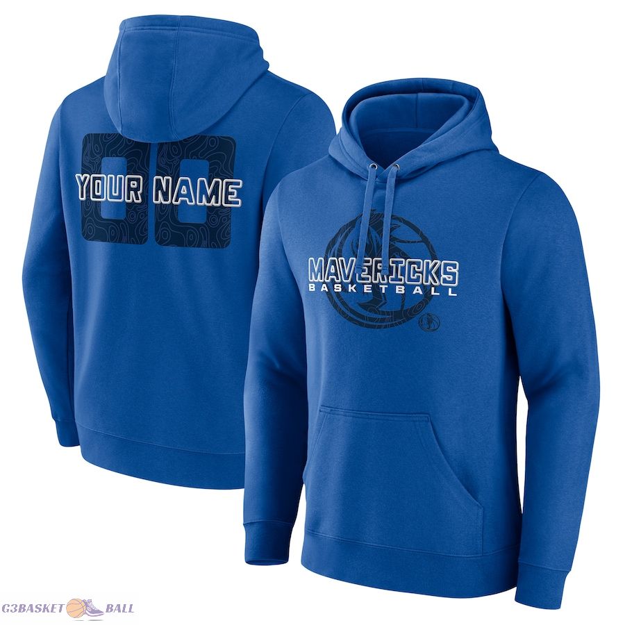 Men's Dallas Mavericks Blue Stellar Personalized Name & Number Pullover Hoodie