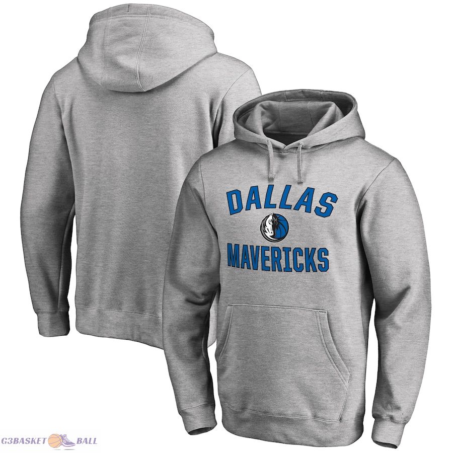 Men's Dallas Mavericks Ash Victory Arch Pullover Hoodie