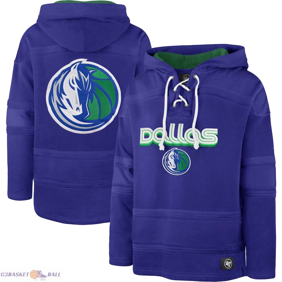 Men's Dallas Mavericks '47 Blue 2022/23 Pregame MVP Lacer Pullover Hoodie - City Edition