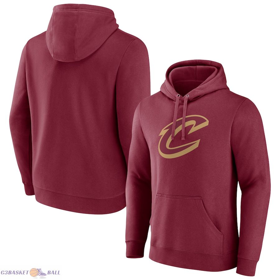 Men's Cleveland Cavaliers Wine Primary Logo Pullover Hoodie