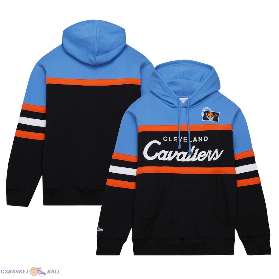 Men's Cleveland Cavaliers Mitchell & Ness Black/Blue Head Coach Pullover Hoodie