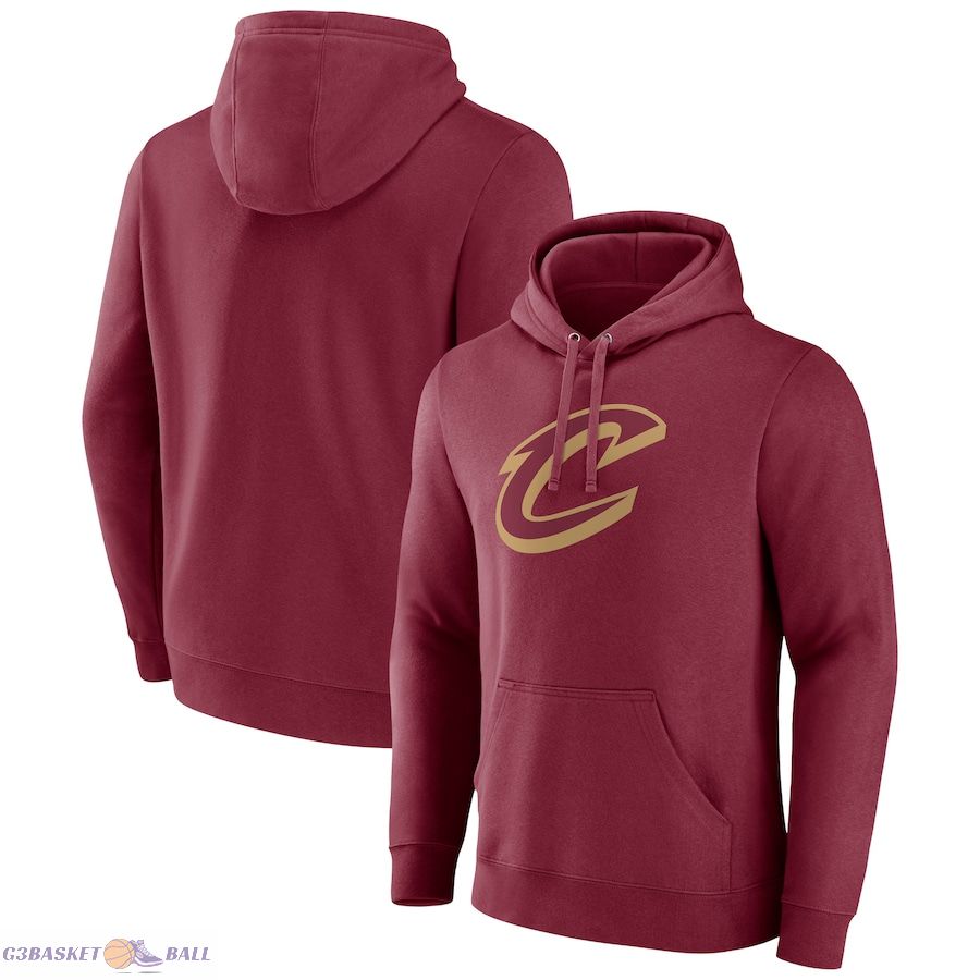 Men's Cleveland Cavaliers Fanatics Wine Primary Logo Pullover Hoodie