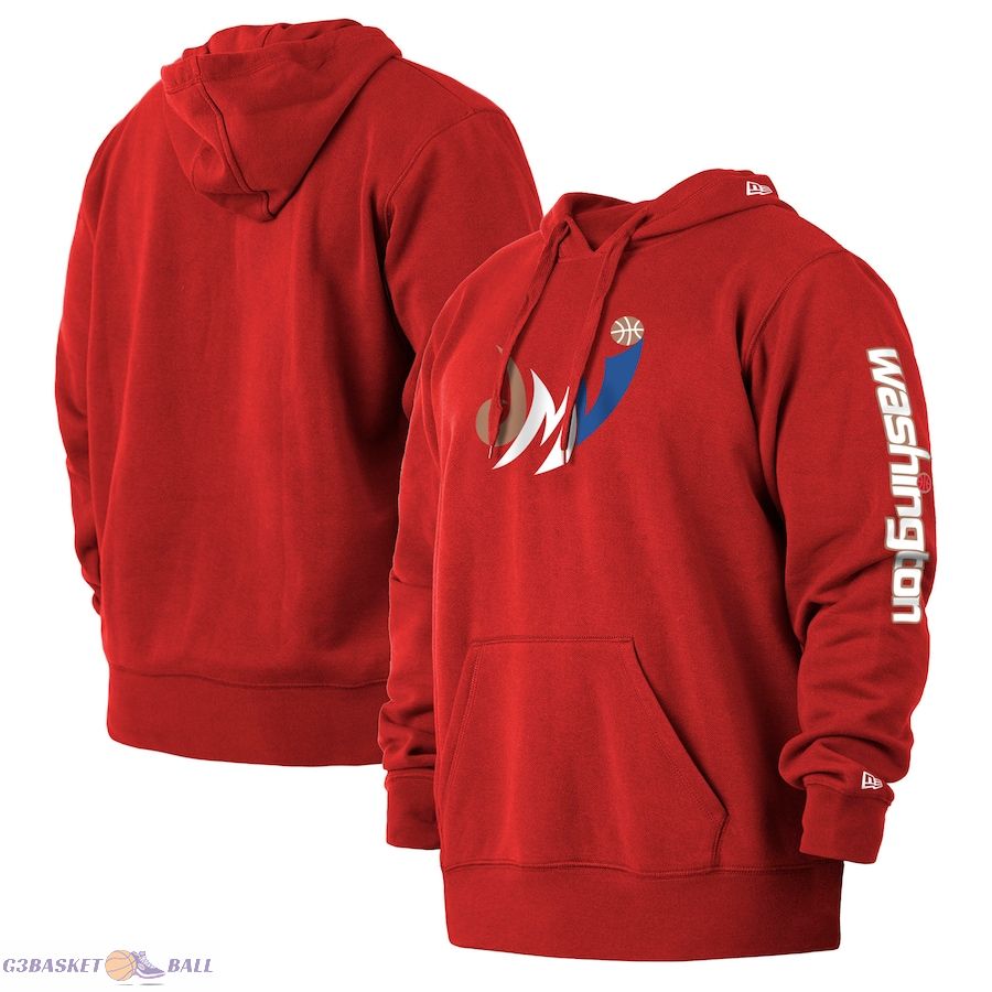 Men's Washington Wizards New Era Red 2021/22 City Edition Big & Tall Pullover Hoodie