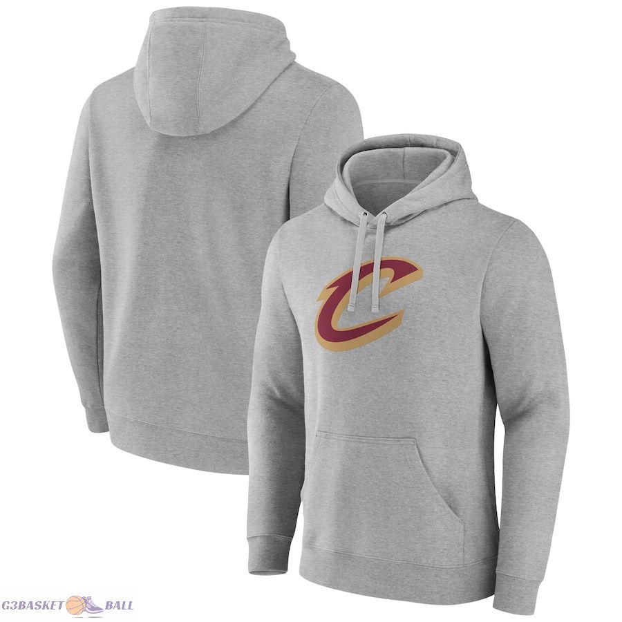 Men's Cleveland Cavaliers Fanatics Heather Gray Primary Logo Pullover Hoodie