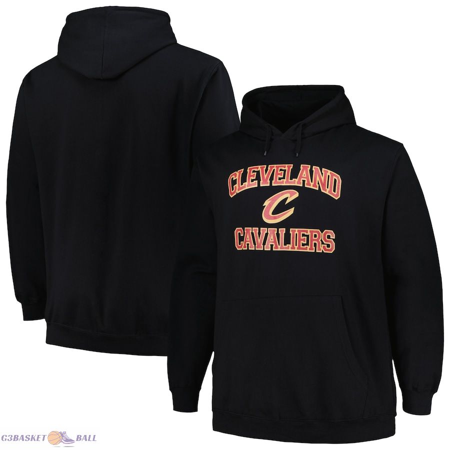 Men's Cleveland Cavaliers Black Big & Tall Heart & Soul Pullover Hoodie