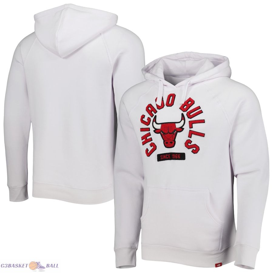 Unisex Chicago Bulls Sportiqe White Athos Olson Tri-Blend Pullover Hoodie