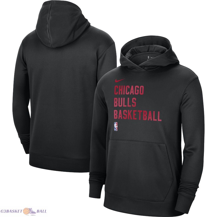 Unisex Chicago Bulls Nike Black 2023/24 Performance Spotlight On-Court Practice Pullover Hoodie