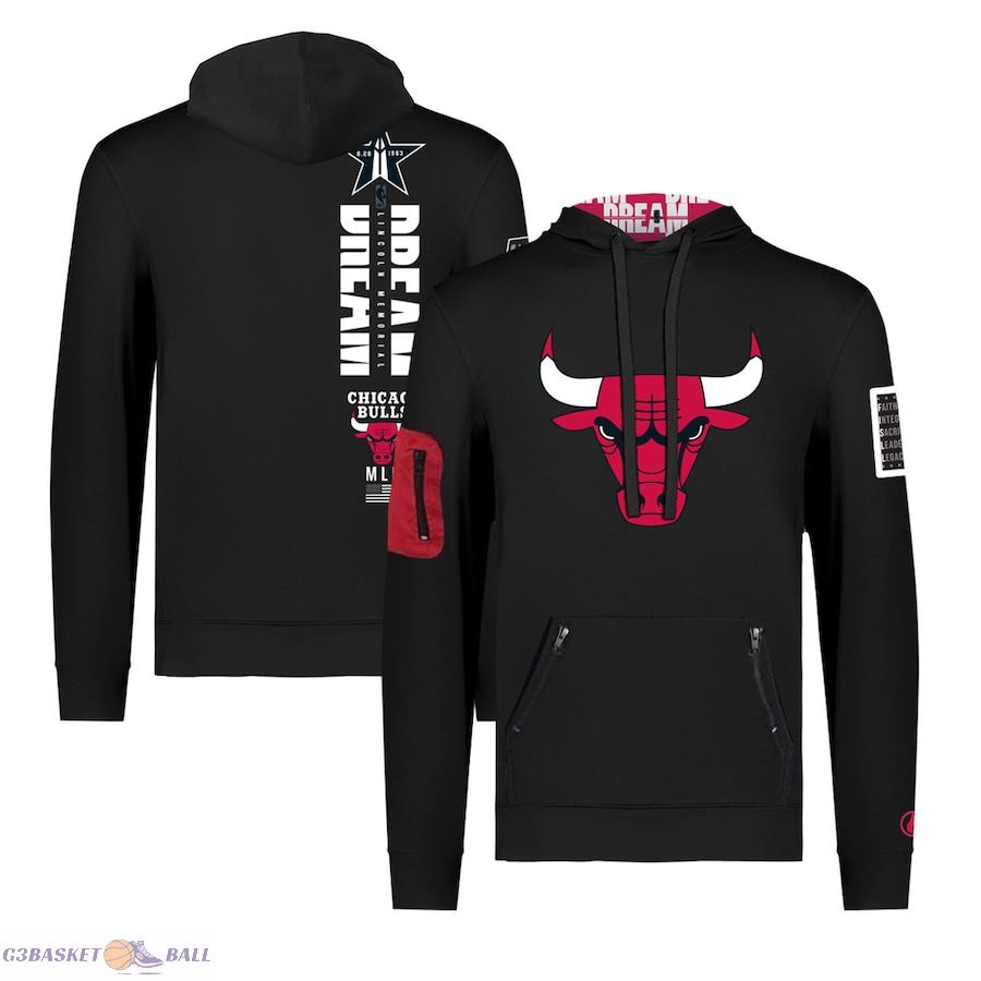 Unisex Chicago Bulls FISLL x Black History Collection Black Pullover Hoodie