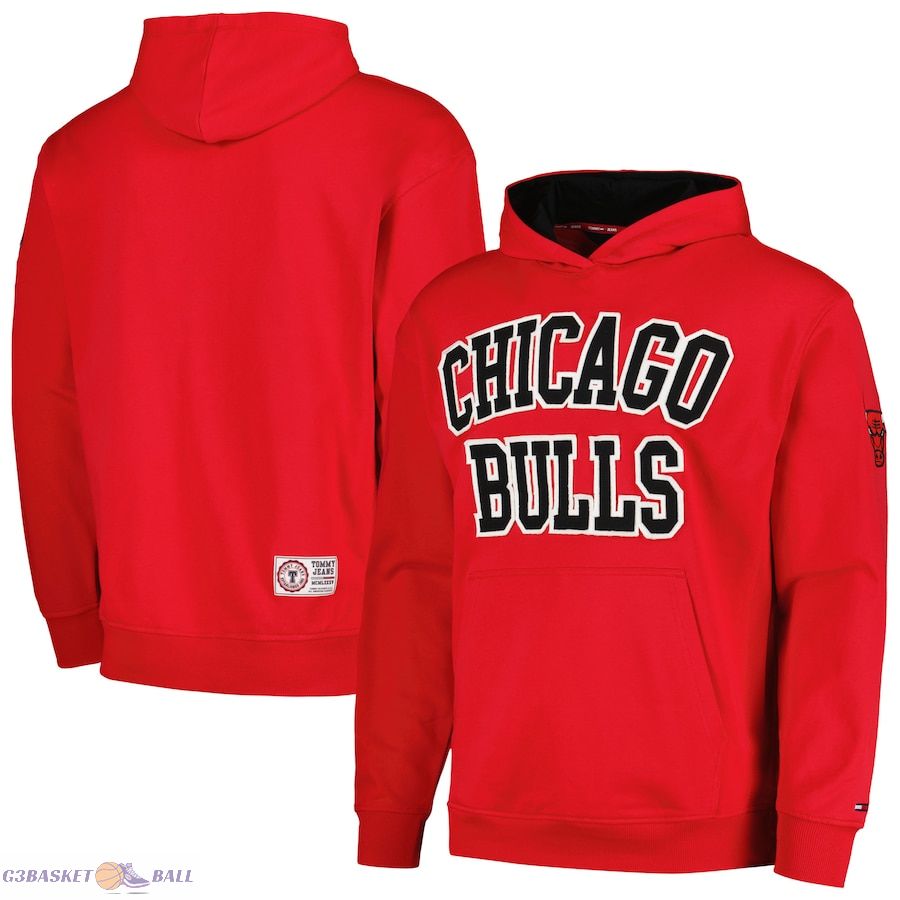 Men's Chicago Bulls Tommy Jeans Red Greyson Pullover Hoodie