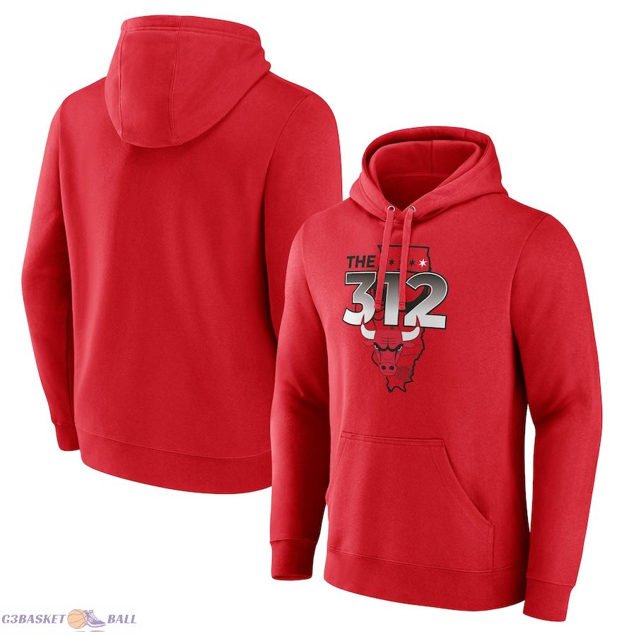 Men's Chicago Bulls Red Pick & Roll Coverage Pullover Hoodie