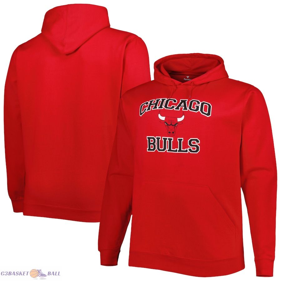 Men's Chicago Bulls Red Big & Tall Heart & Soul Pullover Hoodie