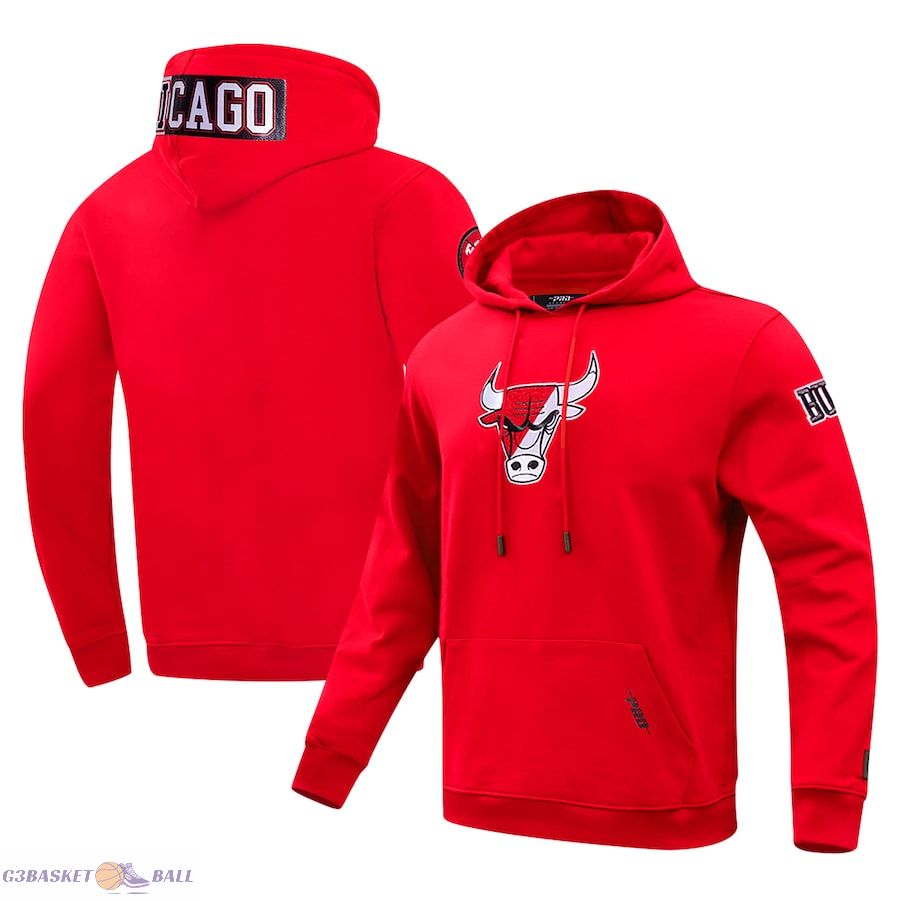 Men's Chicago Bulls Pro Standard Red Split Logo Pullover Hoodie